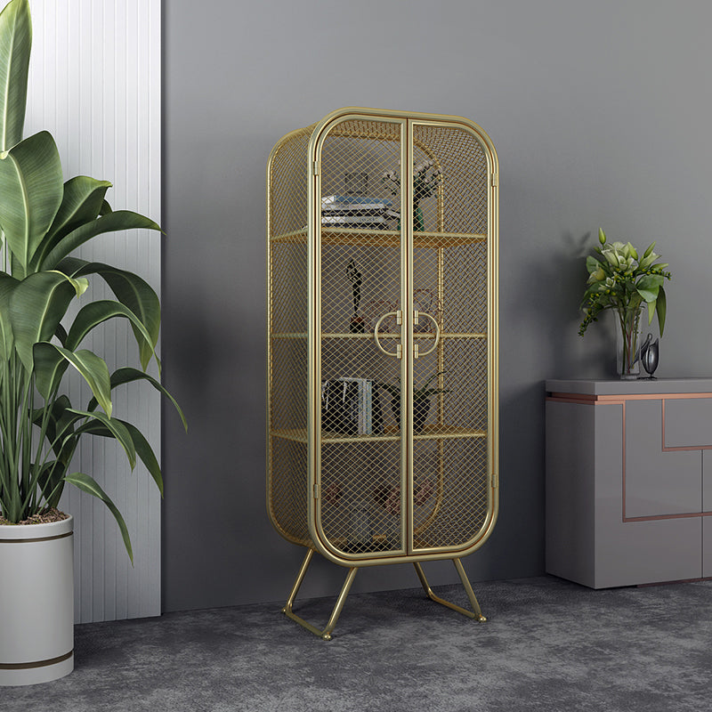 Scandinavian Vertical Standard Bookcase Iron Bookcase with Door