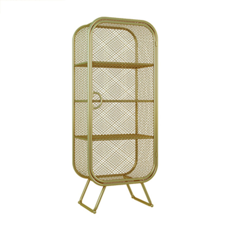 Scandinavian Vertical Standard Bookcase Iron Bookcase with Door