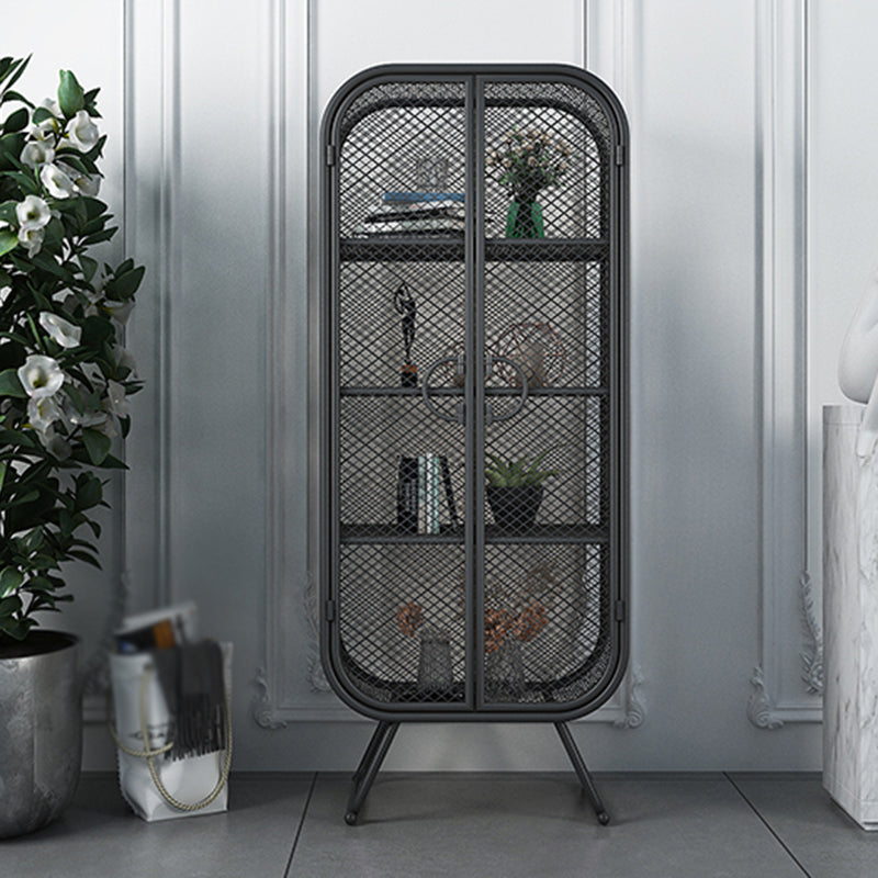 Scandinavian Vertical Standard Bookcase Iron Bookcase with Door