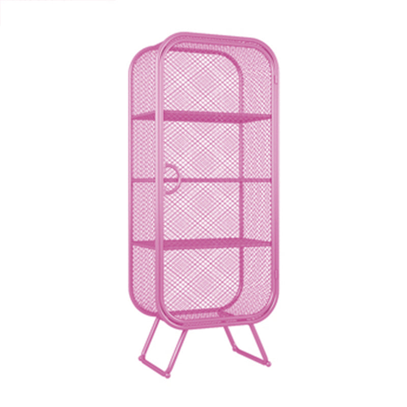 Scandinavian Vertical Standard Bookcase Iron Bookcase with Door