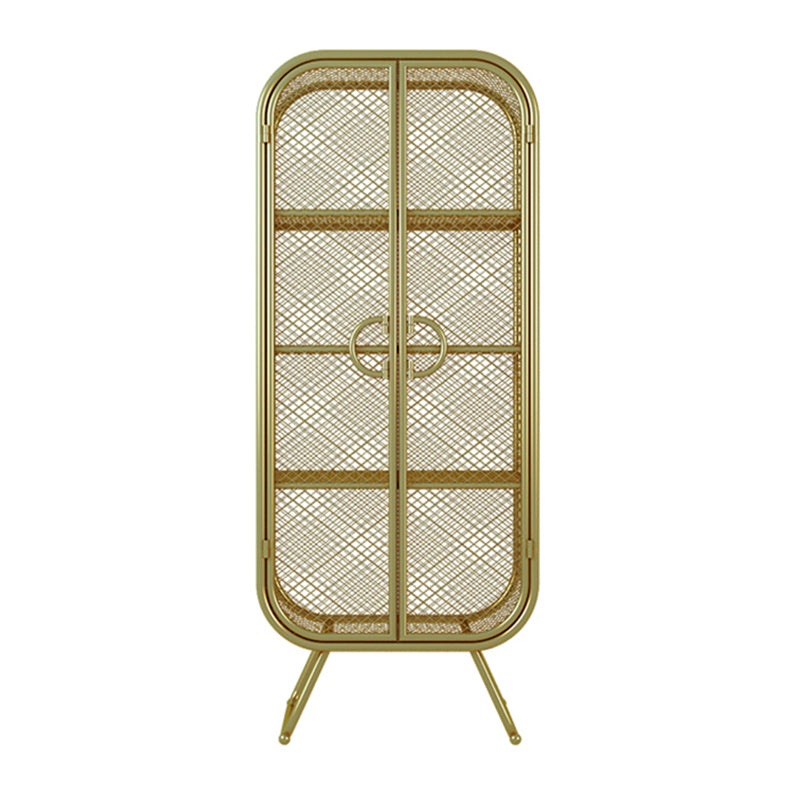 Scandinavian Vertical Standard Bookcase Iron Bookcase with Door