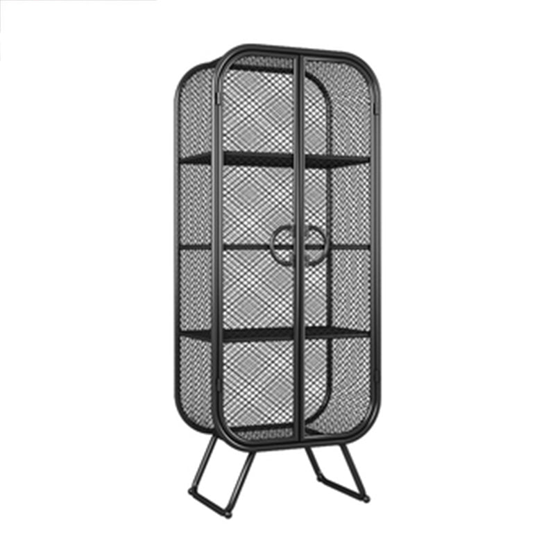 Scandinavian Vertical Standard Bookcase Iron Bookcase with Door