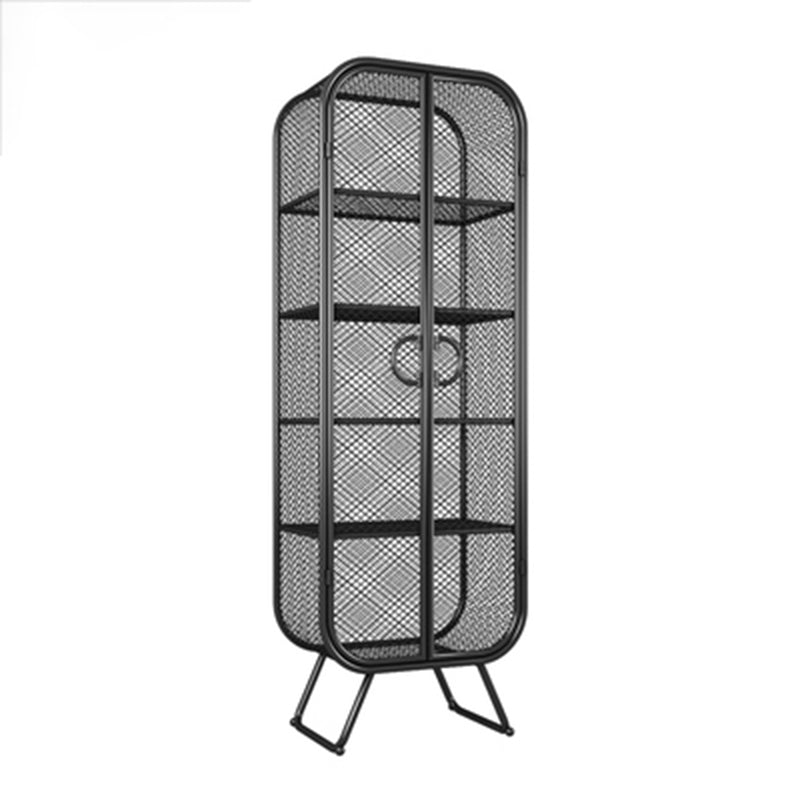 Scandinavian Vertical Standard Bookcase Iron Bookcase with Door