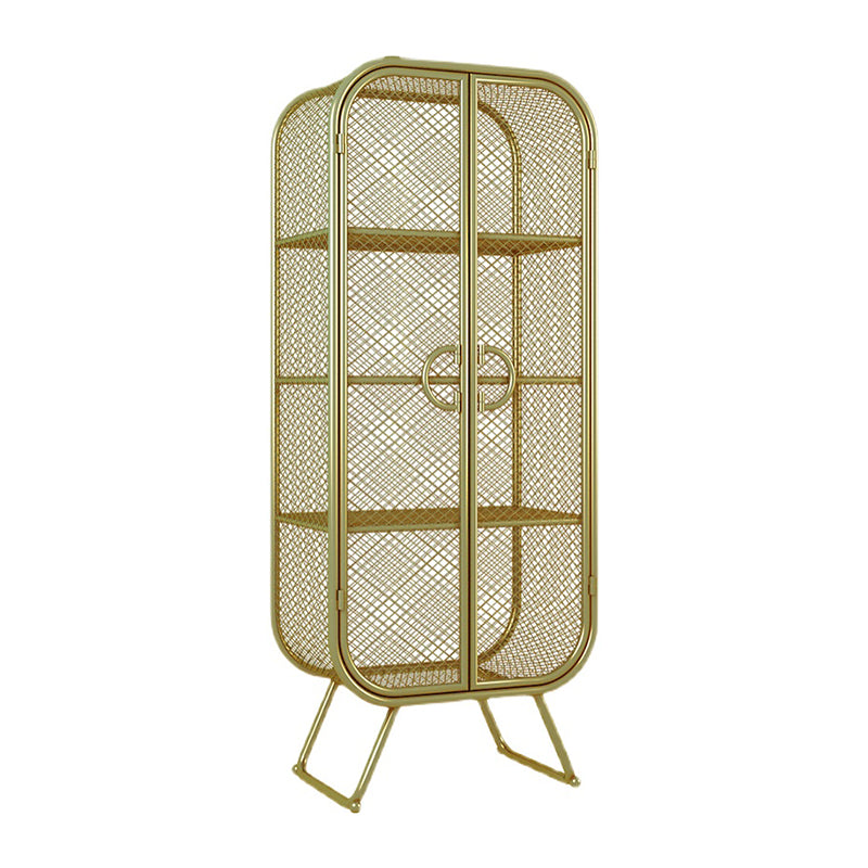 Scandinavian Vertical Standard Bookcase Iron Bookcase with Door