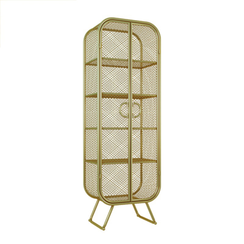 Scandinavian Vertical Standard Bookcase Iron Bookcase with Door