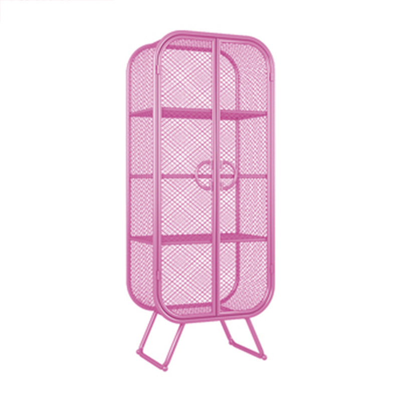 Scandinavian Vertical Standard Bookcase Iron Bookcase with Door