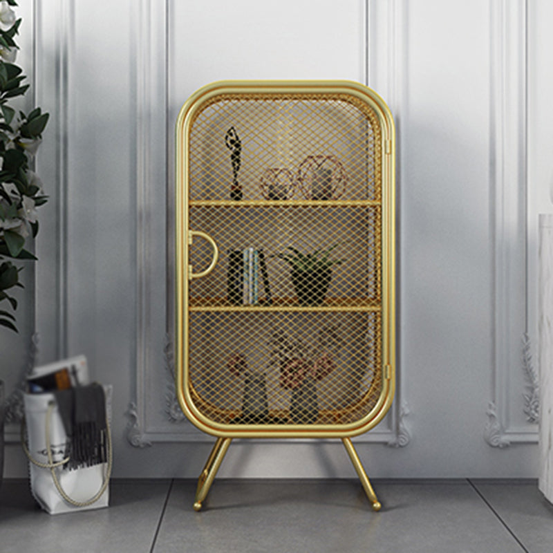 Scandinavian Vertical Standard Bookcase Iron Bookcase with Door