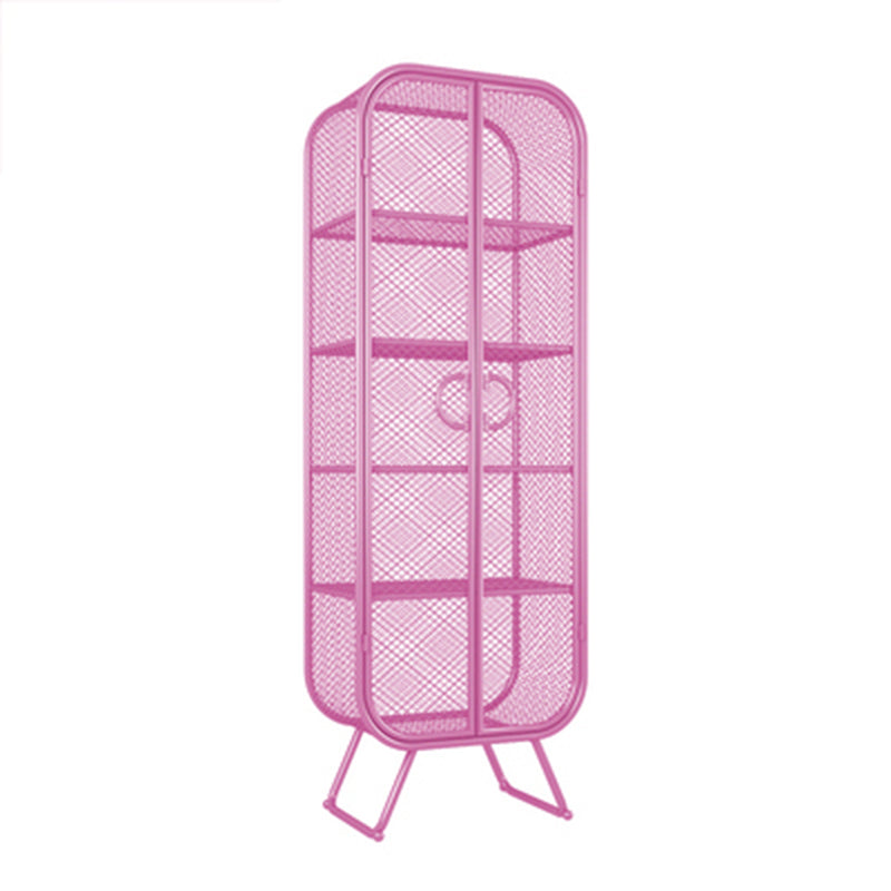 Scandinavian Vertical Standard Bookcase Iron Bookcase with Door