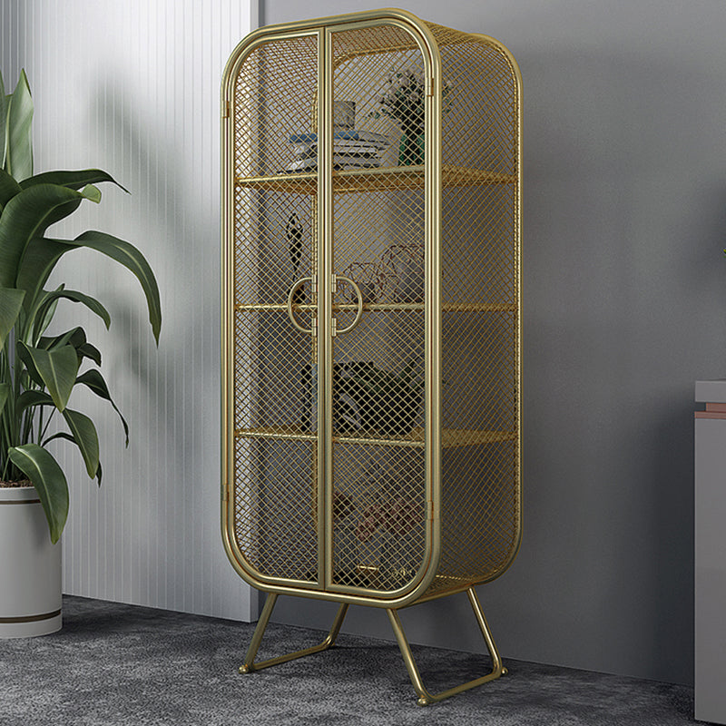 Scandinavian Vertical Standard Bookcase Iron Bookcase with Door