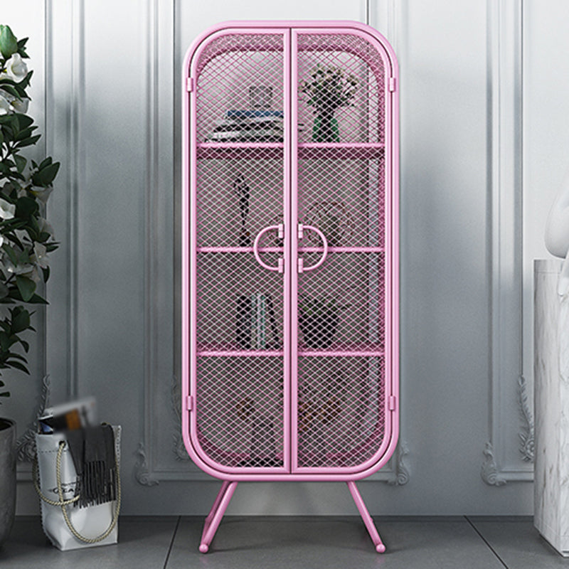 Scandinavian Vertical Standard Bookcase Iron Bookcase with Door