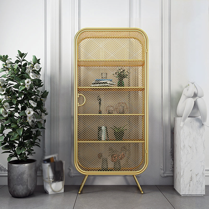 Scandinavian Vertical Standard Bookcase Iron Bookcase with Door