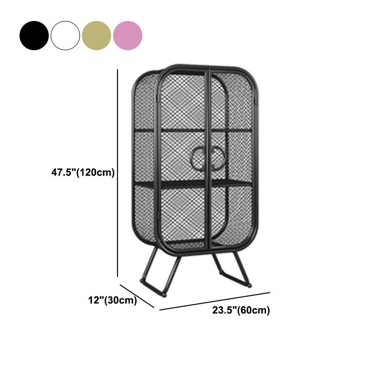 Scandinavian Vertical Standard Bookcase Iron Bookcase with Door