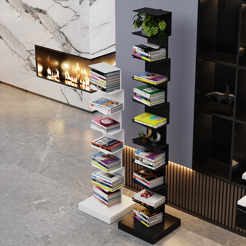 Metal Geometric Bookcase Modern Style Closed Back Book Shelf for Home Office