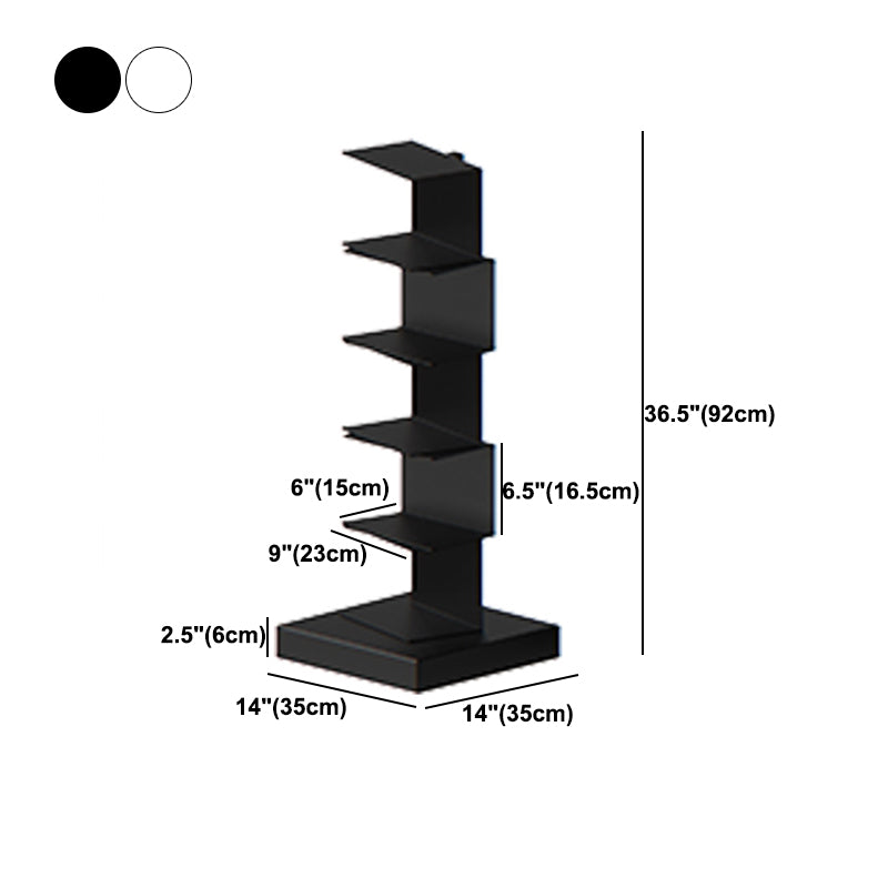 Metal Geometric Bookcase Modern Style Closed Back Book Shelf for Home Office