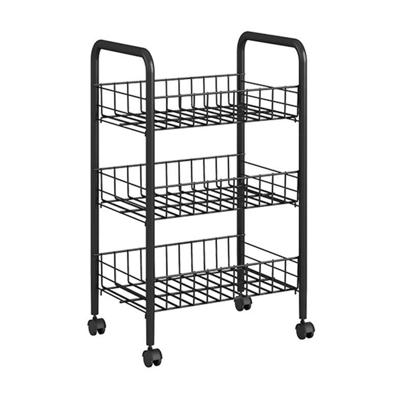 Open Industrial Etagere Bookshelf Steel Frame Plastic Shelf Bookshelf with Caster Wheels