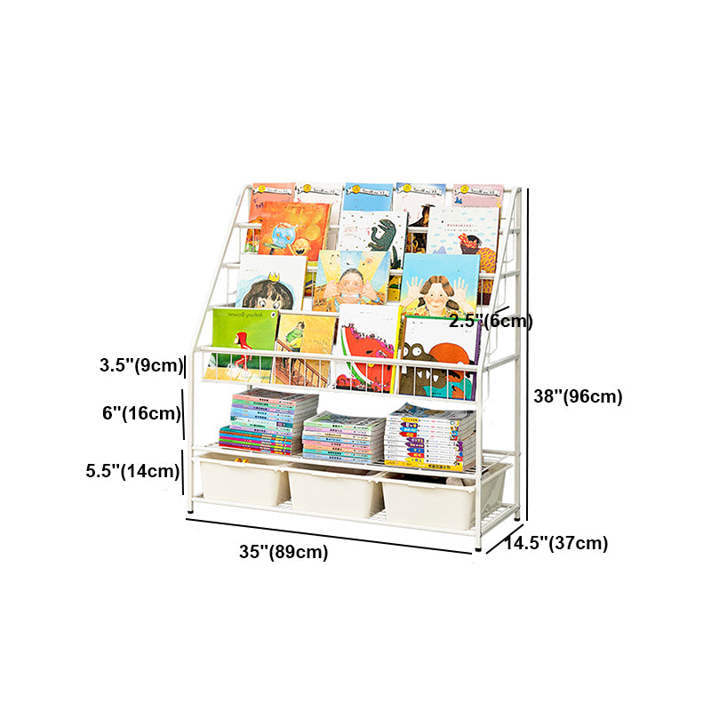 Contemporary Style Bookcase Open Back Bookshelf for Office and Home