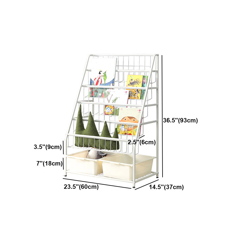 Contemporary Style Bookcase Open Back Bookshelf for Office and Home