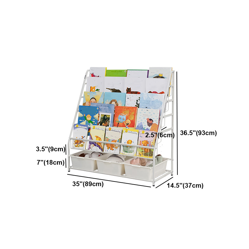 Contemporary Style Bookcase Open Back Bookshelf for Office and Home