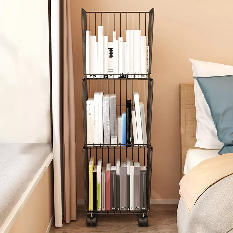 Modern Style Geometric Bookcase Metal Closed Back Book Shelf