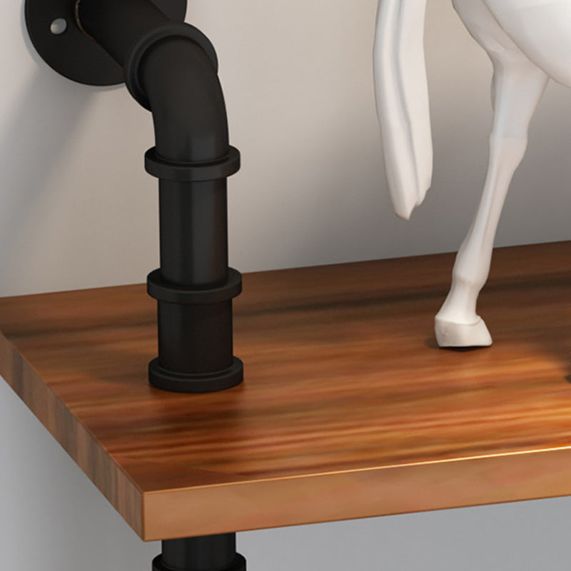 Brown Bookshelf Industrial Style Wall Mounted Bookcase for Home Office