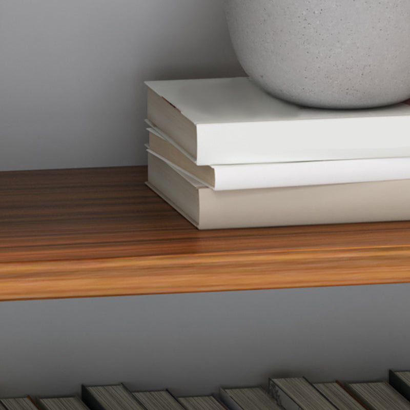 Brown Bookshelf Industrial Style Wall Mounted Bookcase for Home Office