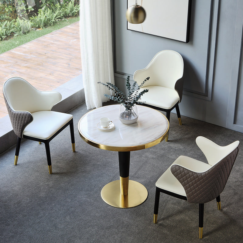 Glam Style Sintered Stone Dining Set 1/2/3/4/5 Pieces Dining Set for Dining Areas