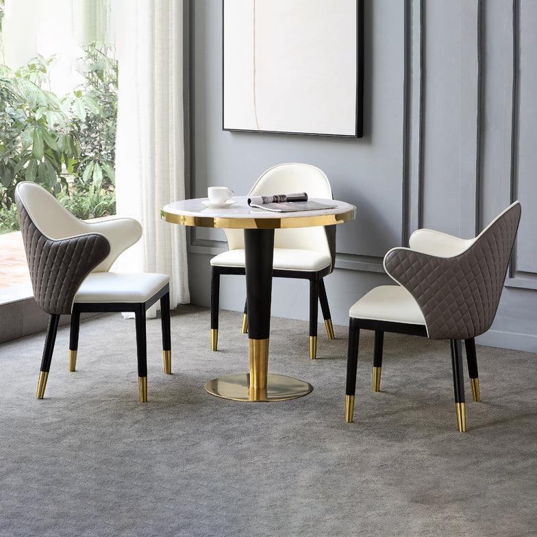 Glam Style Sintered Stone Dining Set 1/2/3/4/5 Pieces Dining Set for Dining Areas