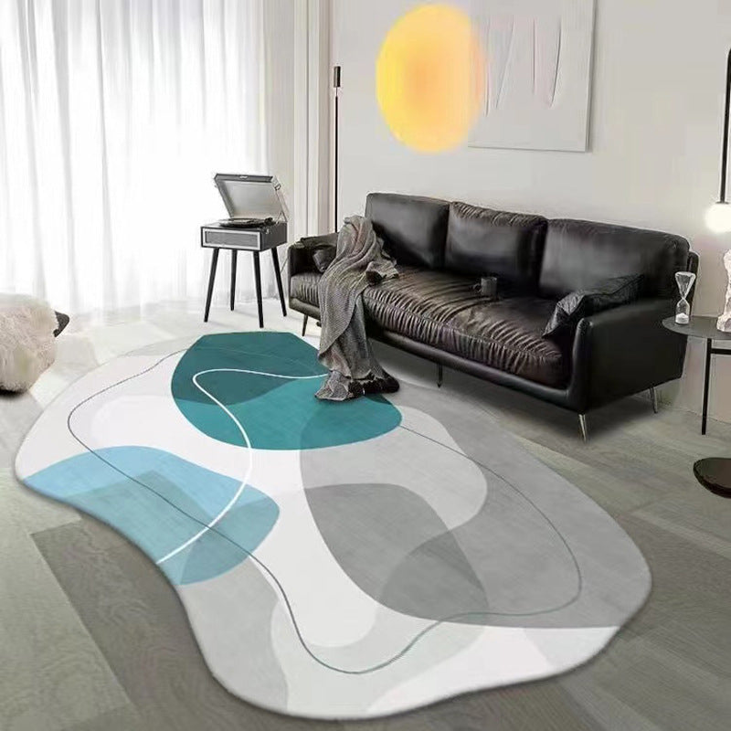Novelty Irregular Shape Rug Modern Area Rug Polyester Easy Care Carpet for Living Room