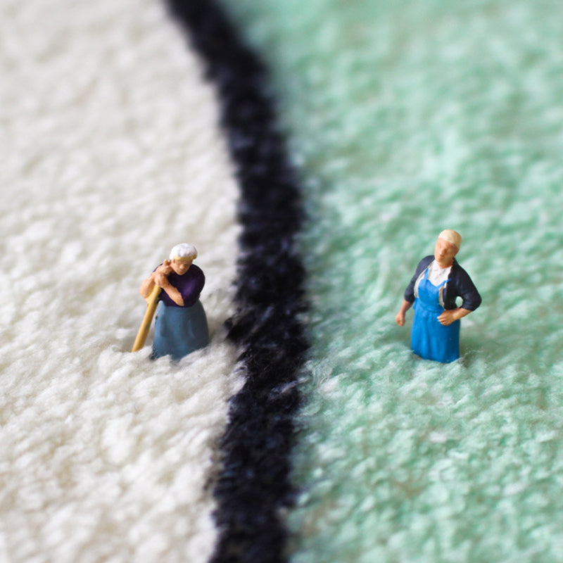 Abstract Pattern Living Room Rug Color Block Carpet Polyester Washable Area Rug