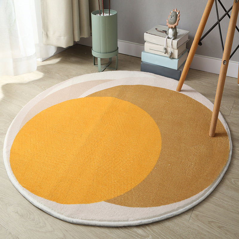 Novelty Circular Shape Rug Modern Area Rug Polyester Easy Care Carpet for Living Room