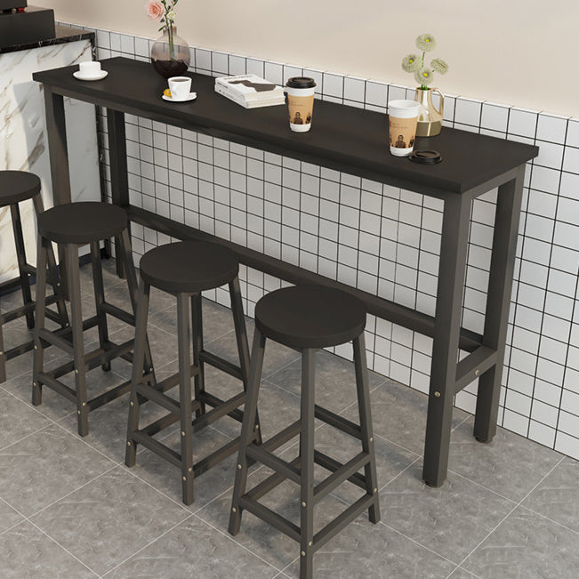 Modern Bar Dining Table Rectangle Bar Dining Table with Trestle Base
