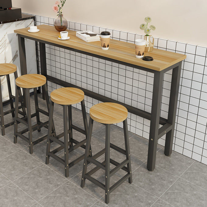 Modern Bar Dining Table Rectangle Bar Dining Table with Trestle Base