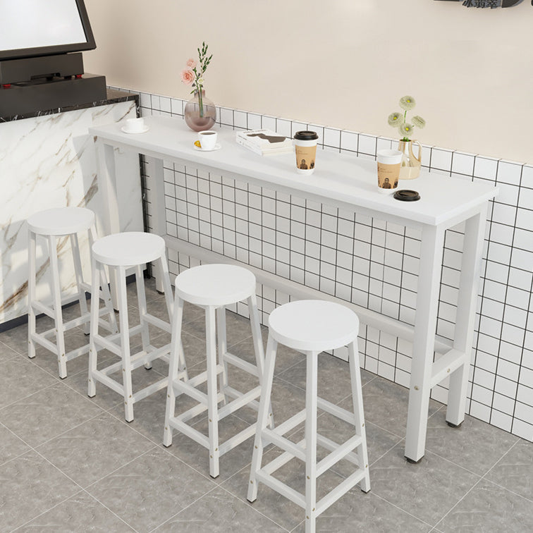 Modern Bar Dining Table Rectangle Bar Dining Table with Trestle Base