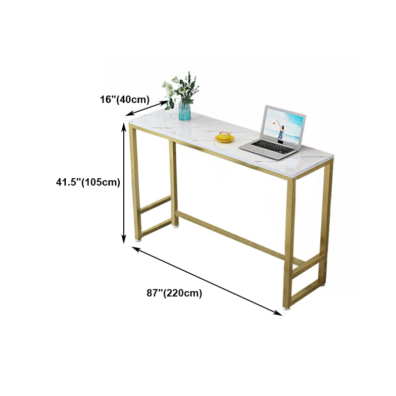 Modern Bar Dining Table Rectangle Bar Table with Trestle Base