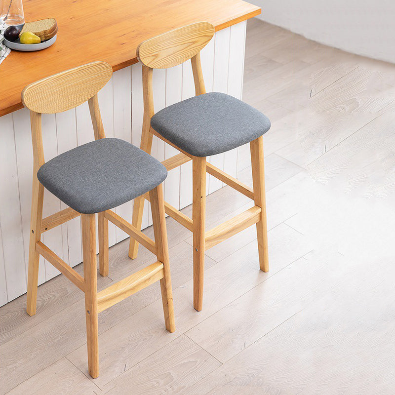 Scandinavian Matte Finish Upholstered Counter Height Stool Home Solid Wood Bar Stool