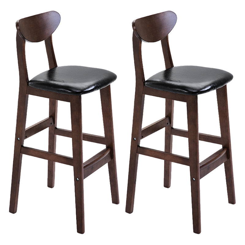 Scandinavian Matte Finish Upholstered Counter Height Stool Home Solid Wood Bar Stool