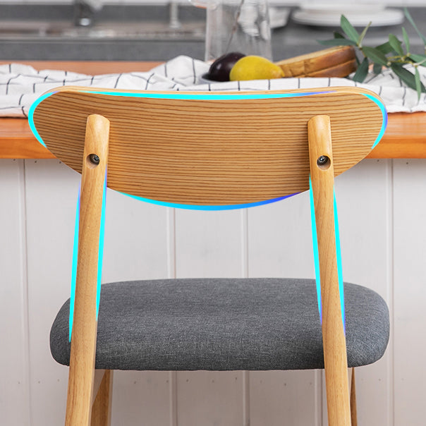 Scandinavian Matte Finish Upholstered Counter Height Stool Home Solid Wood Bar Stool