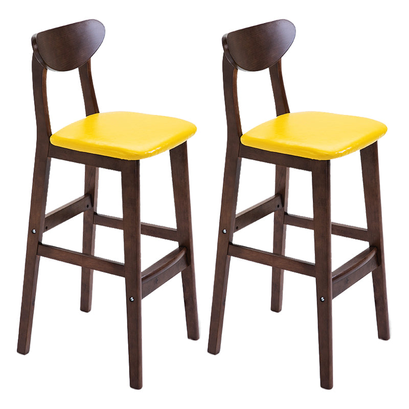 Scandinavian Matte Finish Upholstered Counter Height Stool Home Solid Wood Bar Stool