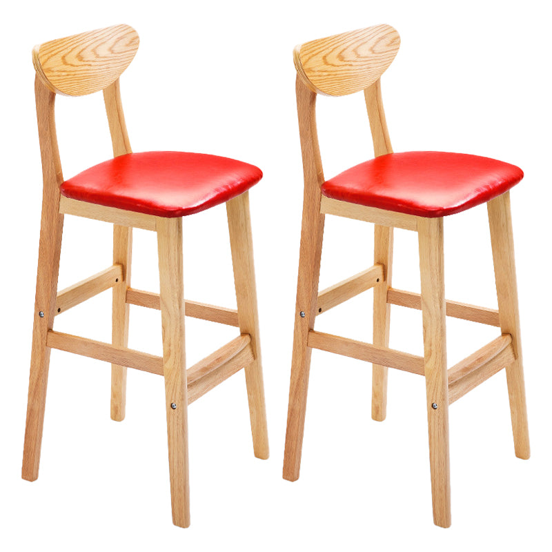 Scandinavian Matte Finish Upholstered Counter Height Stool Home Solid Wood Bar Stool