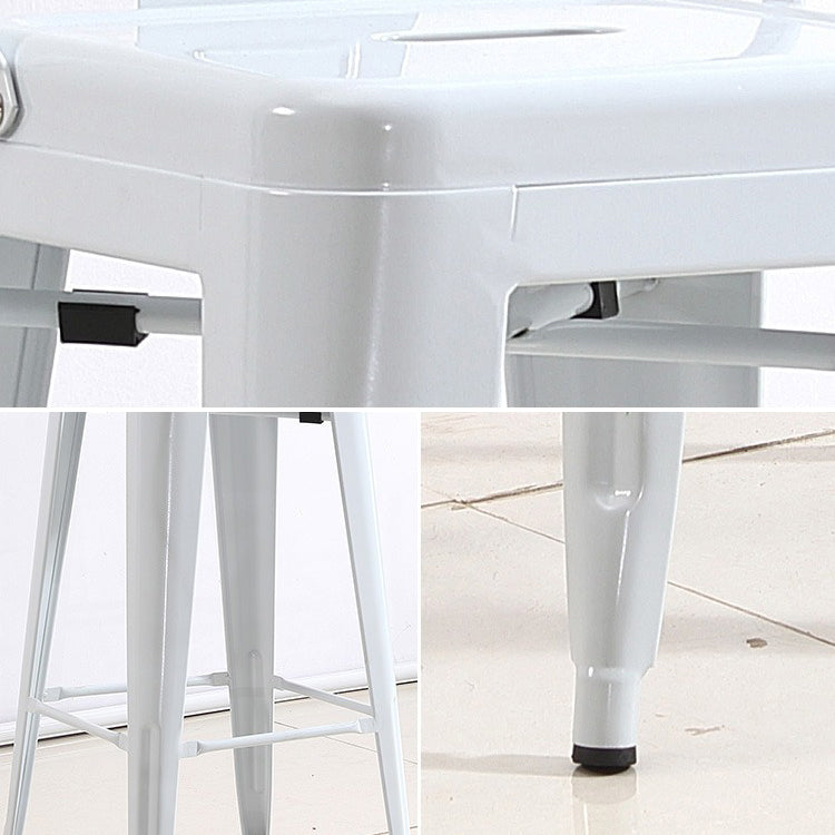 Industrial Footrest Iron Bar Stool Matte Finish Restaurant Stool