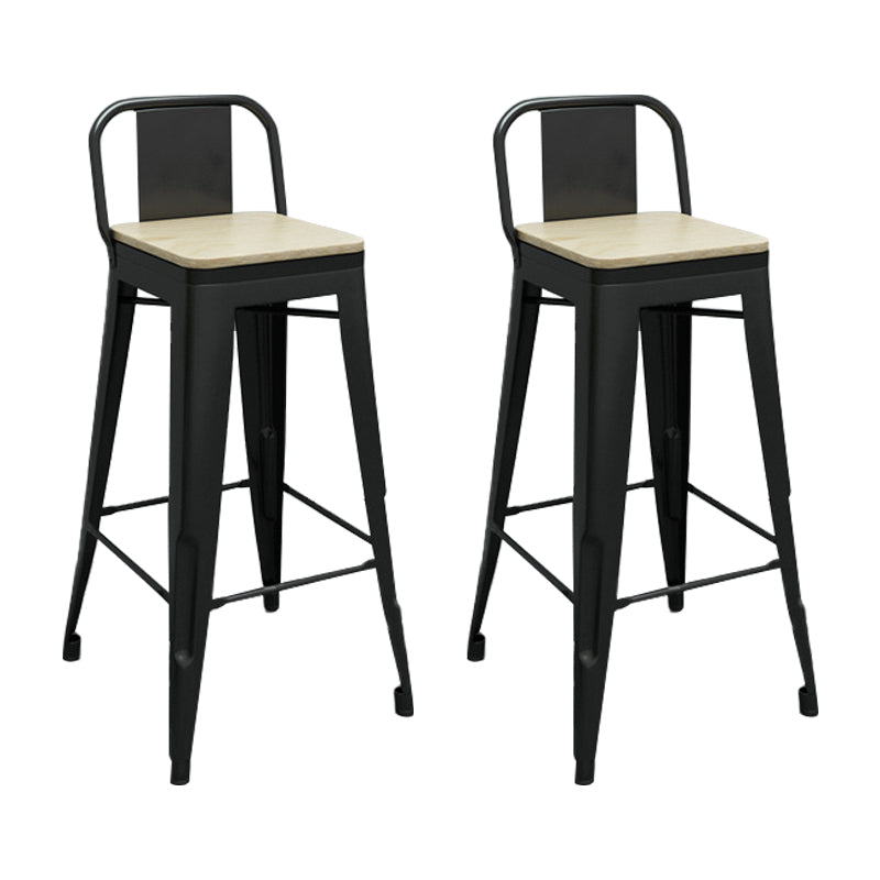 Industrial Footrest Iron Bar Stool Matte Finish Restaurant Stool