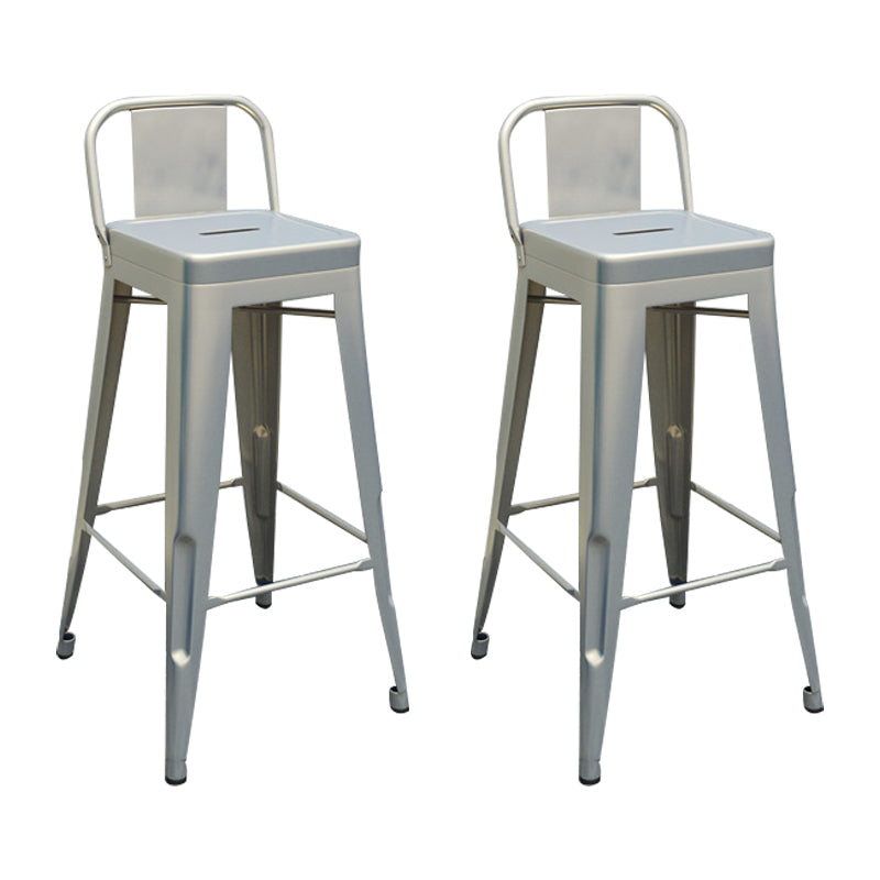 Industrial Footrest Iron Bar Stool Matte Finish Restaurant Stool