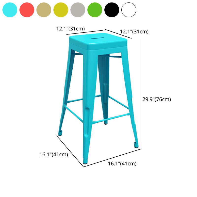 Industrial Stackable Iron Bar Stool Matte Finish 30-inch Home Stool