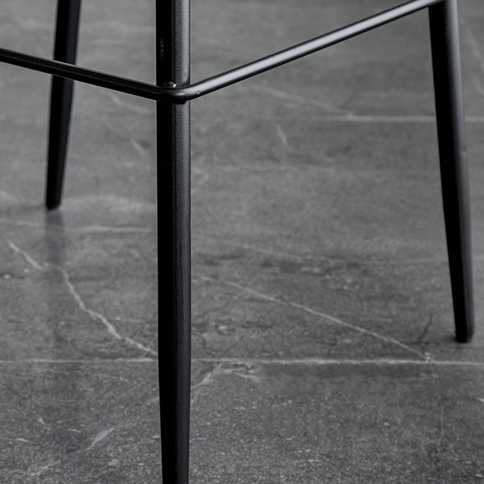 Scandinavian Matte Finish Leather Barstool Footrest Coffee Shop Stool