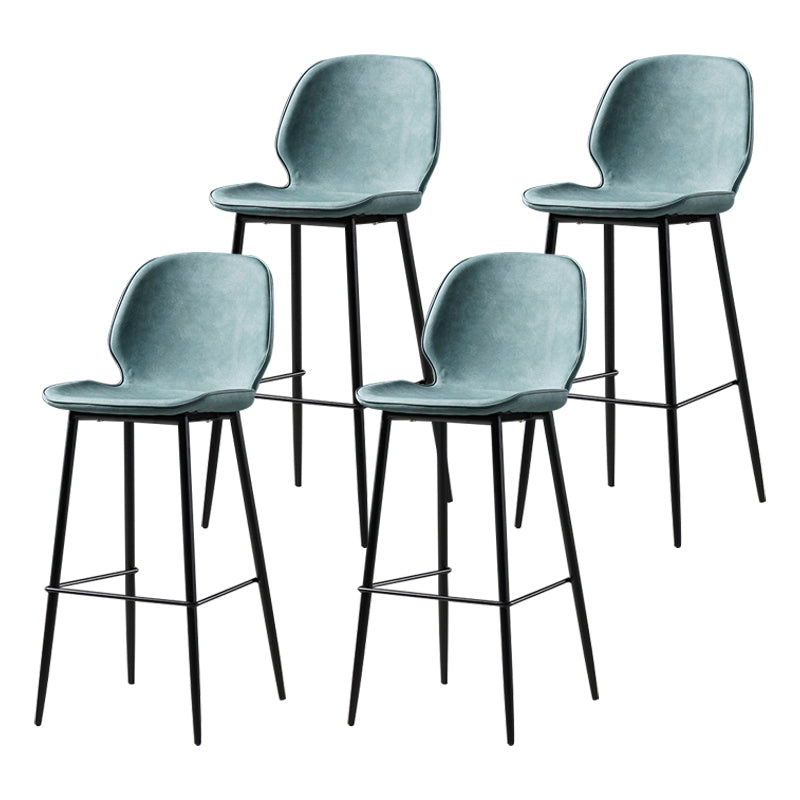 Scandinavian Matte Finish Leather Barstool Footrest Coffee Shop Stool