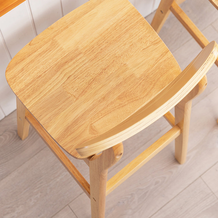 Scandinavian Footrest Solid Wood Bar Stool Low Back Home Stool