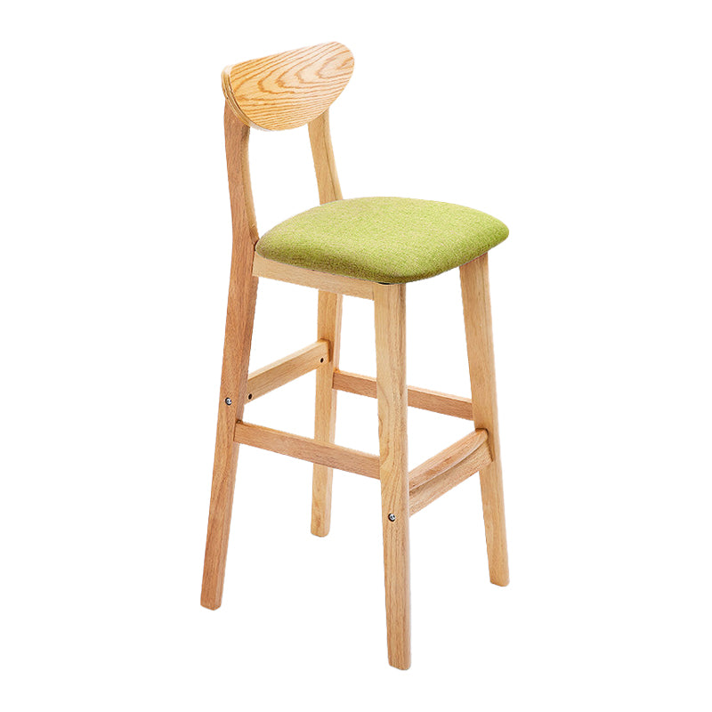Scandinavian Footrest Solid Wood Bar Stool Low Back Home Stool