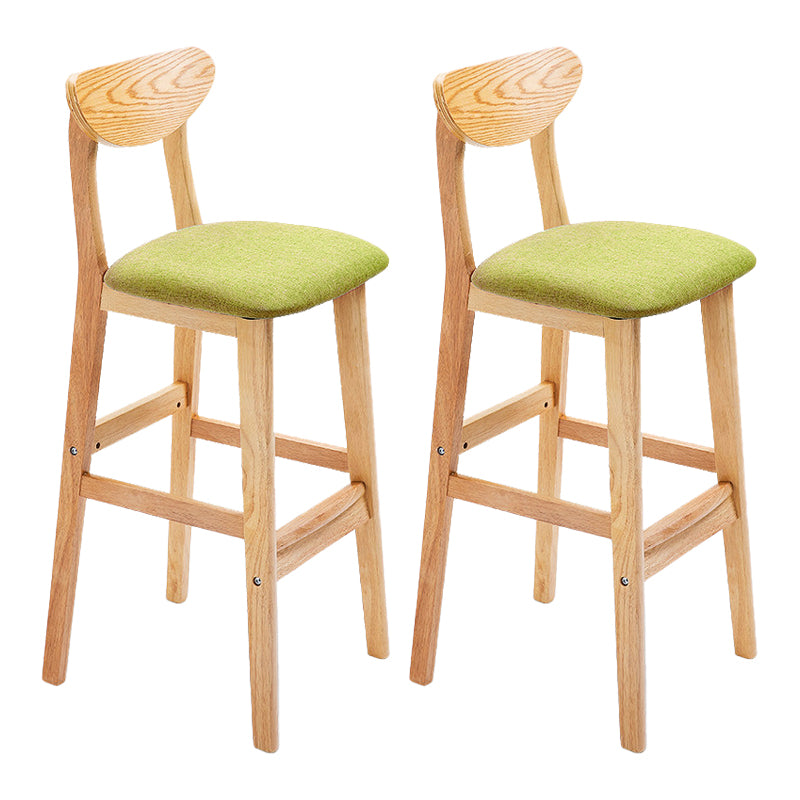 Scandinavian Footrest Solid Wood Bar Stool Low Back Home Stool