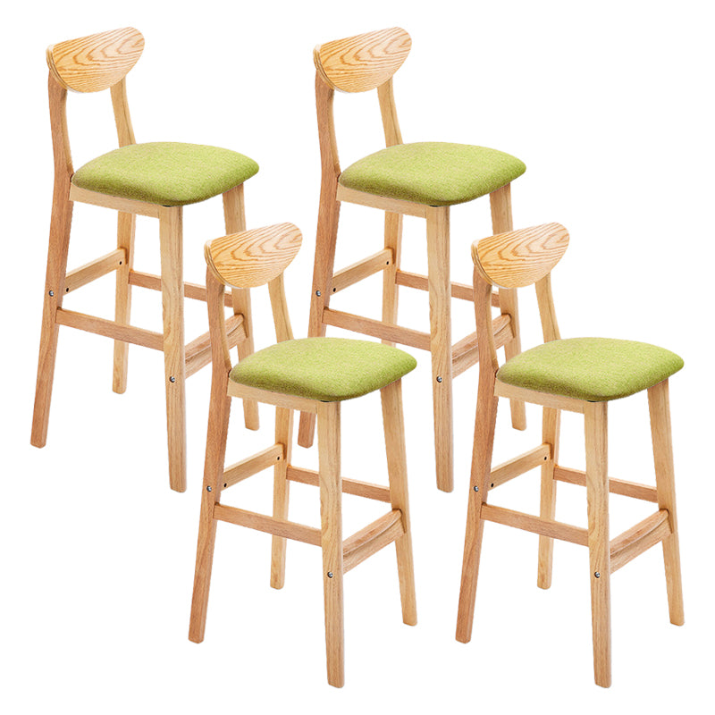 Scandinavian Footrest Solid Wood Bar Stool Low Back Home Stool