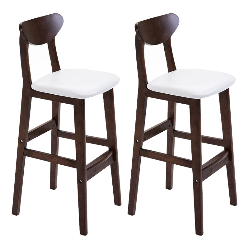Scandinavian Footrest Solid Wood Bar Stool Low Back Home Stool